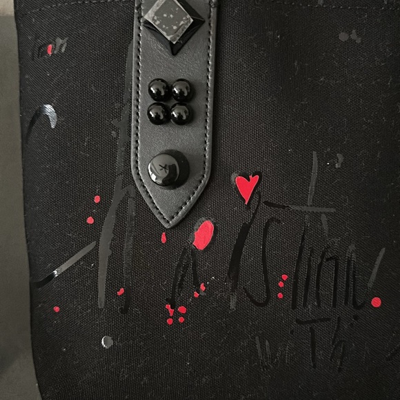 NWT Christian Louboutin Black/Black Small Frangibus Tote Bag and dust bag! - Picture 13 of 16